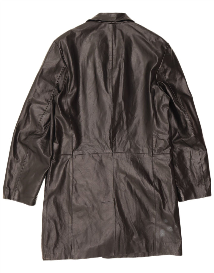 Abrigo de cuero para hombre Douglas UK 38 Cuero negro mediano