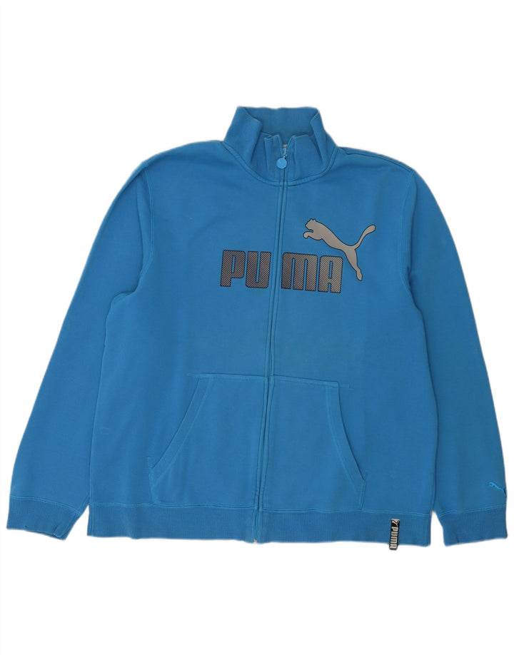 Puma Hombre Gráfico Chándal Top Chaqueta XL Algodón Azul