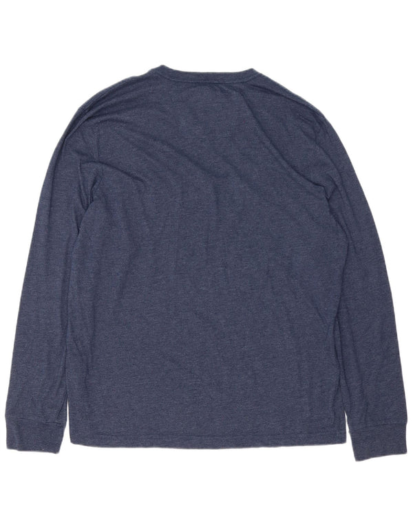 Nautica Camiseta para hombre de manga larga de algodón con bloques de color azul marino grande