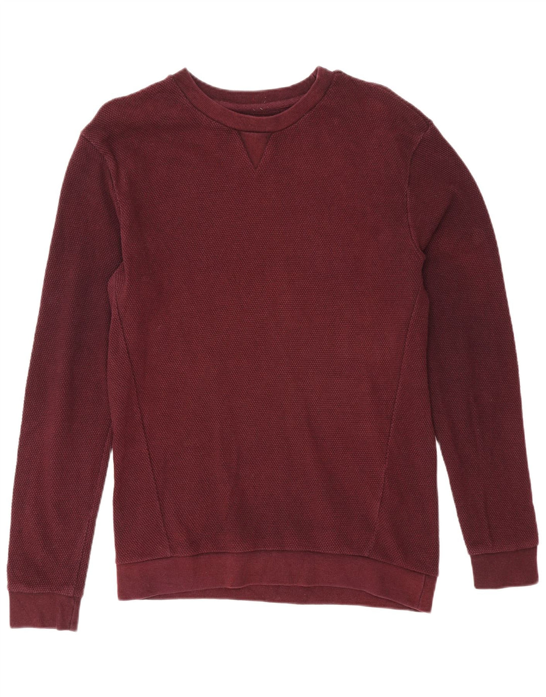 Zara Hombre Sudadera Jumper Medium Burdeos Algodón
