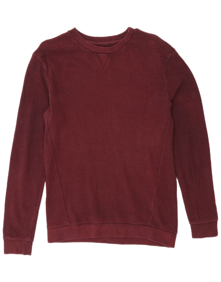 Zara Hombre Sudadera Jumper Medium Burdeos Algodón