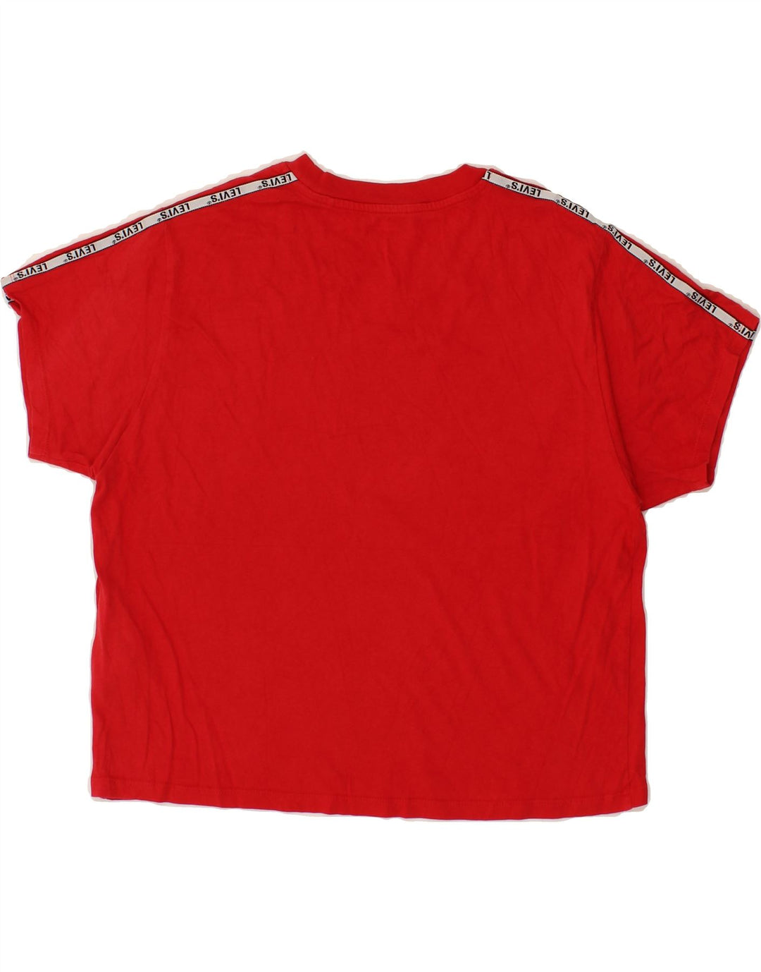 LEVI'S Womens Oversized Crop T-Shirt Top UK 10 Small Red Cotton Vintage Levi's and Second-Hand Levi's from Messina Hembry 