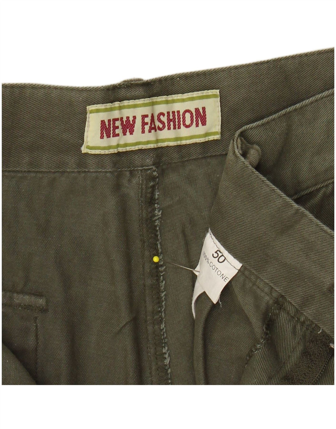 VINTAGE Pantalones cortos chinos pegados para mujer W28 Algodón caqui medio