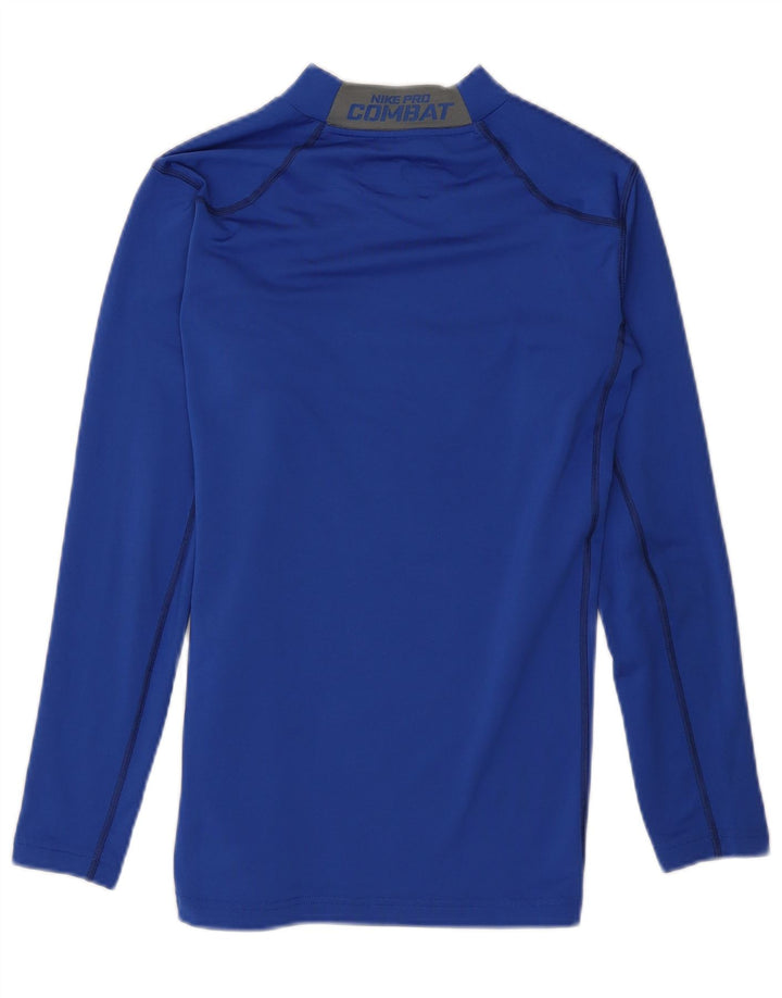 Camiseta Nike Dri Fit para hombre de manga larga de poliéster azul medio