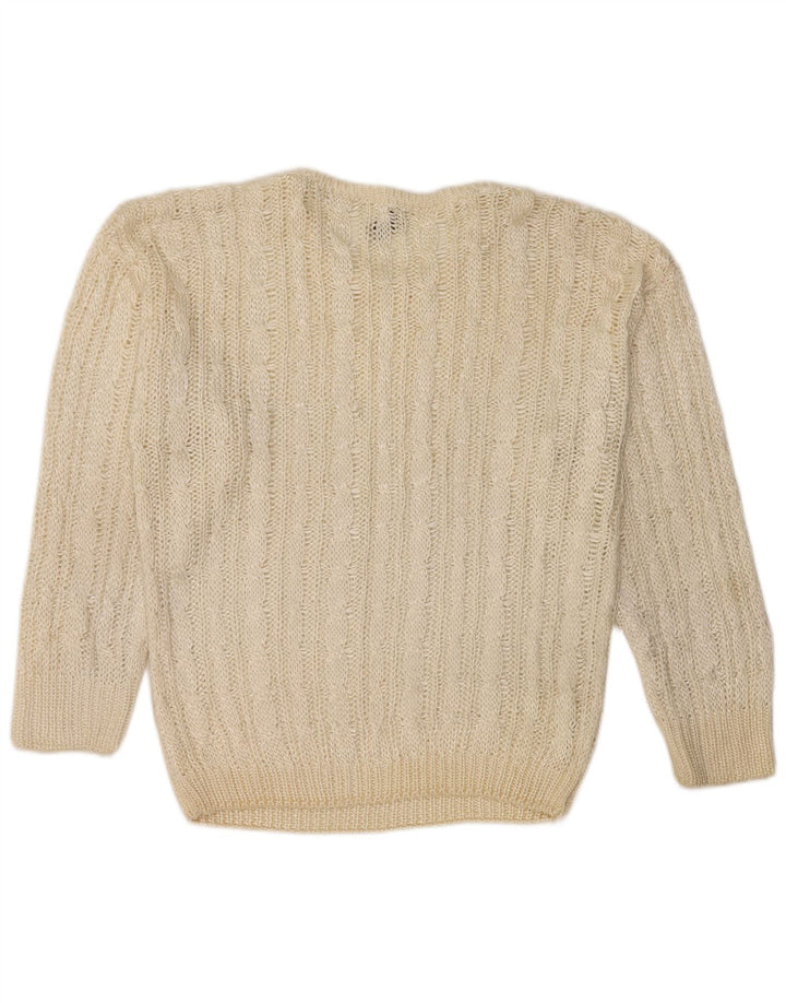 Giunco - Jersey de cuello redondo para mujer, talla 40, color blanco apagado