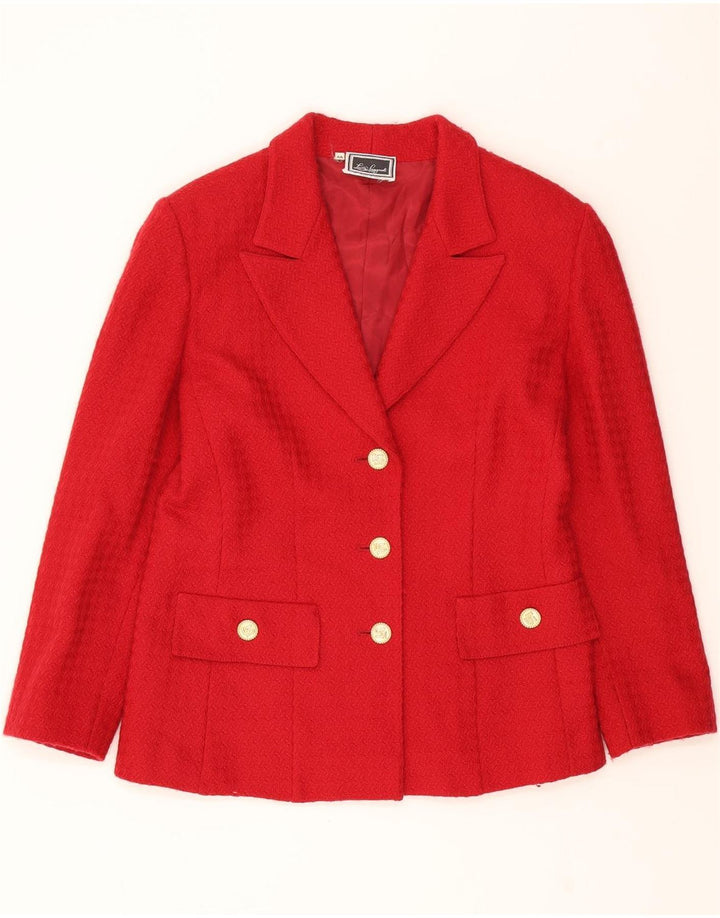 LUISA SPAGNOLI Womens 3 Button Blazer Jacket IT 44 Medium Red Vintage Luisa Spagnoli and Second-Hand Luisa Spagnoli from Messina Hembry 