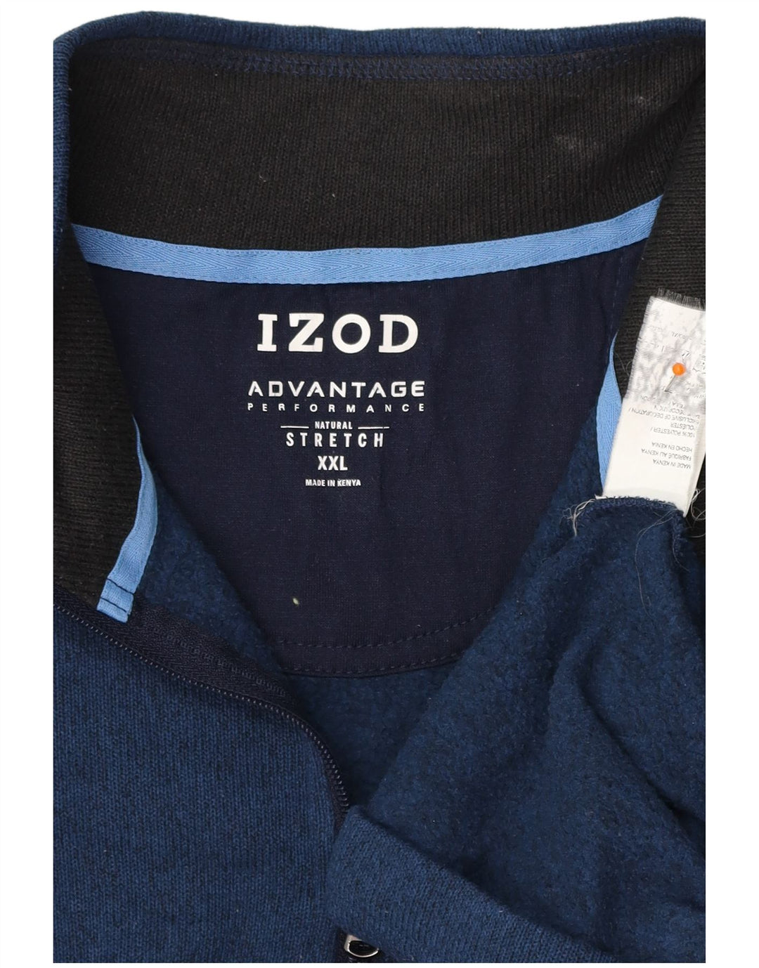 IZOD Sudadera con cuello y cremallera para hombre Jersey 2XL Poliéster moteado azul marino