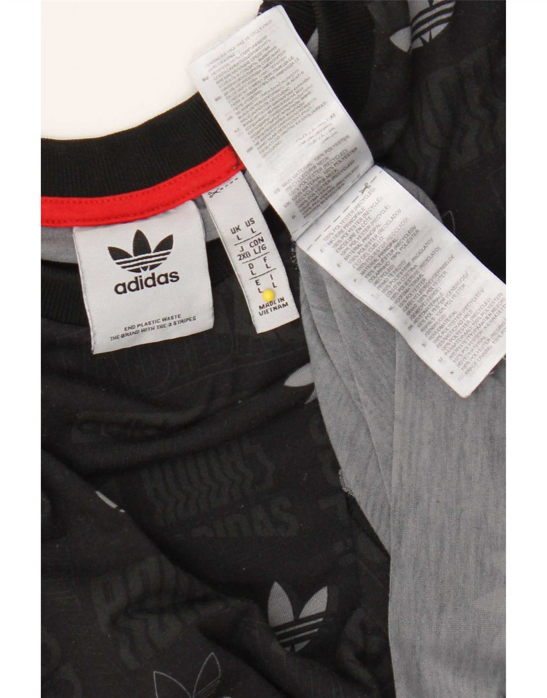 Adidas - Camiseta gráfica para hombre, talla grande, poliéster negro