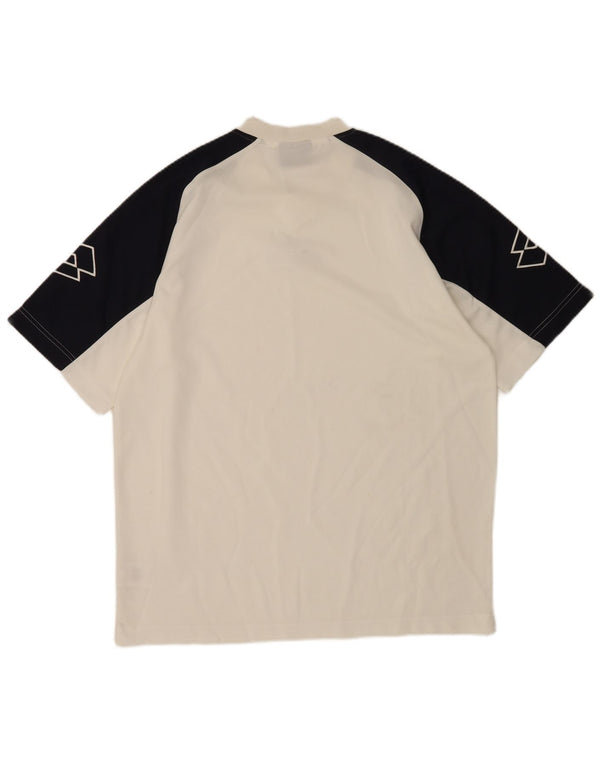 Lotto Hombre Camiseta Gráfica Top XL Blanco Colorblock Poliéster