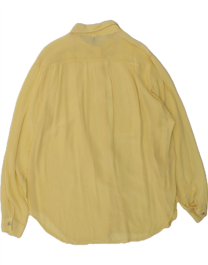 VINTAGE Womens Oversized Shirt Blouse UK 20 2XL Yellow Vintage Vintage and Second-Hand Vintage from Messina Hembry 