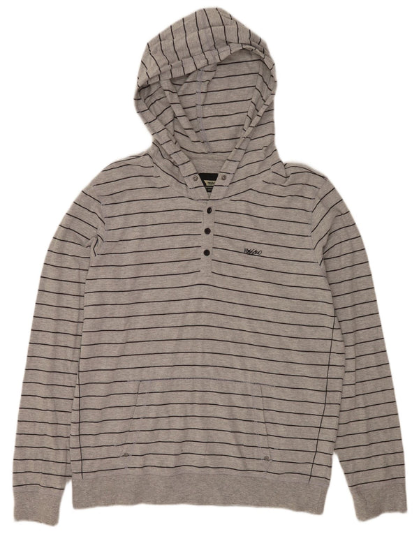 Mossimo Hombre Sudadera Con Capucha Jumper XL Gris Rayas Algodón