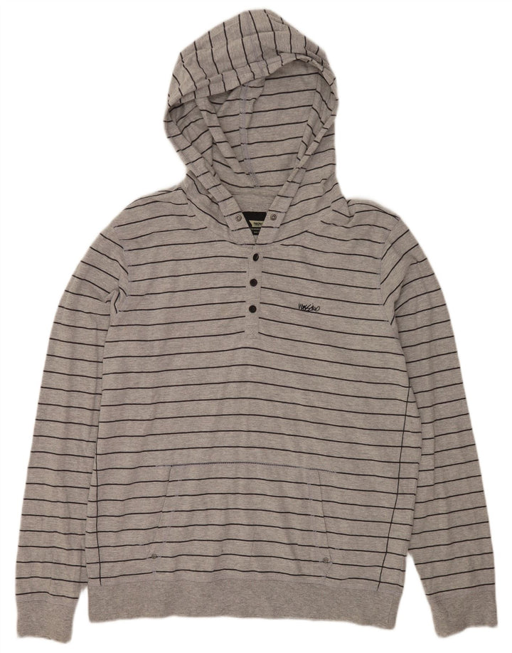 Mossimo Hombre Sudadera Con Capucha Jumper XL Gris Rayas Algodón