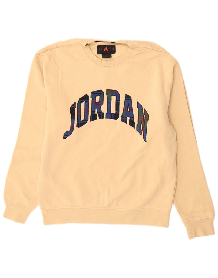 JORDAN Hombre Sudadera Gráfica Jersey Pequeño Algodón Beige