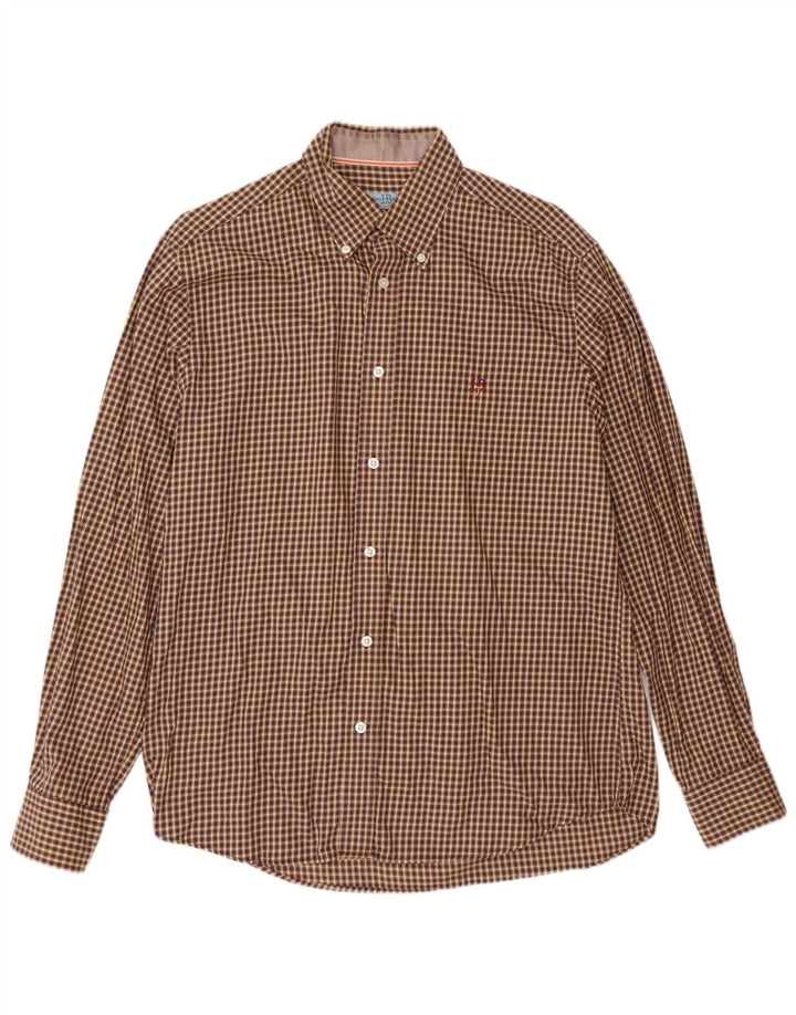 Camisa Harmont & Blaine Hombre XL Algodón Vichy Marrón