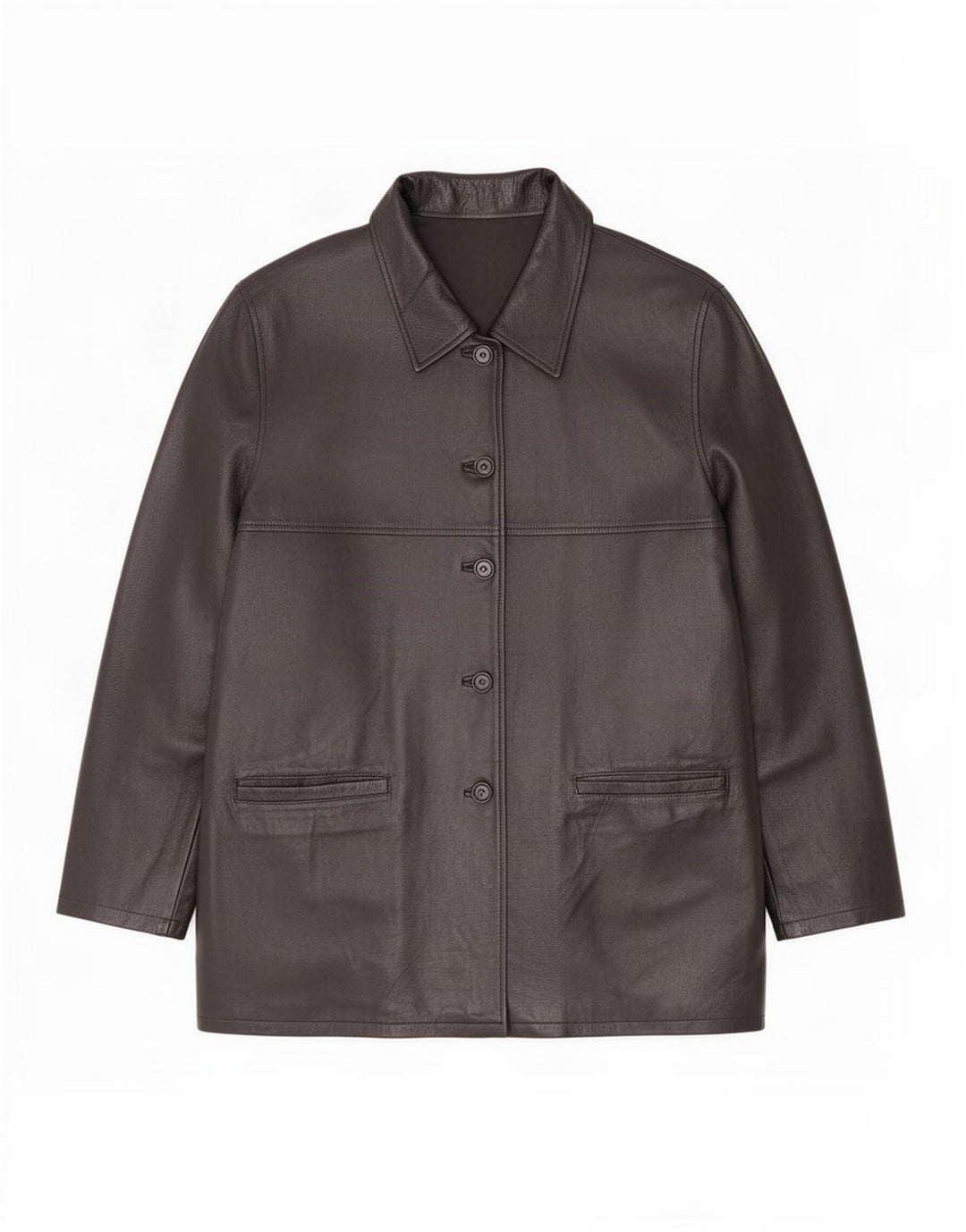 Chaqueta de cuero vintage para mujer IT 54 3XL Negro
