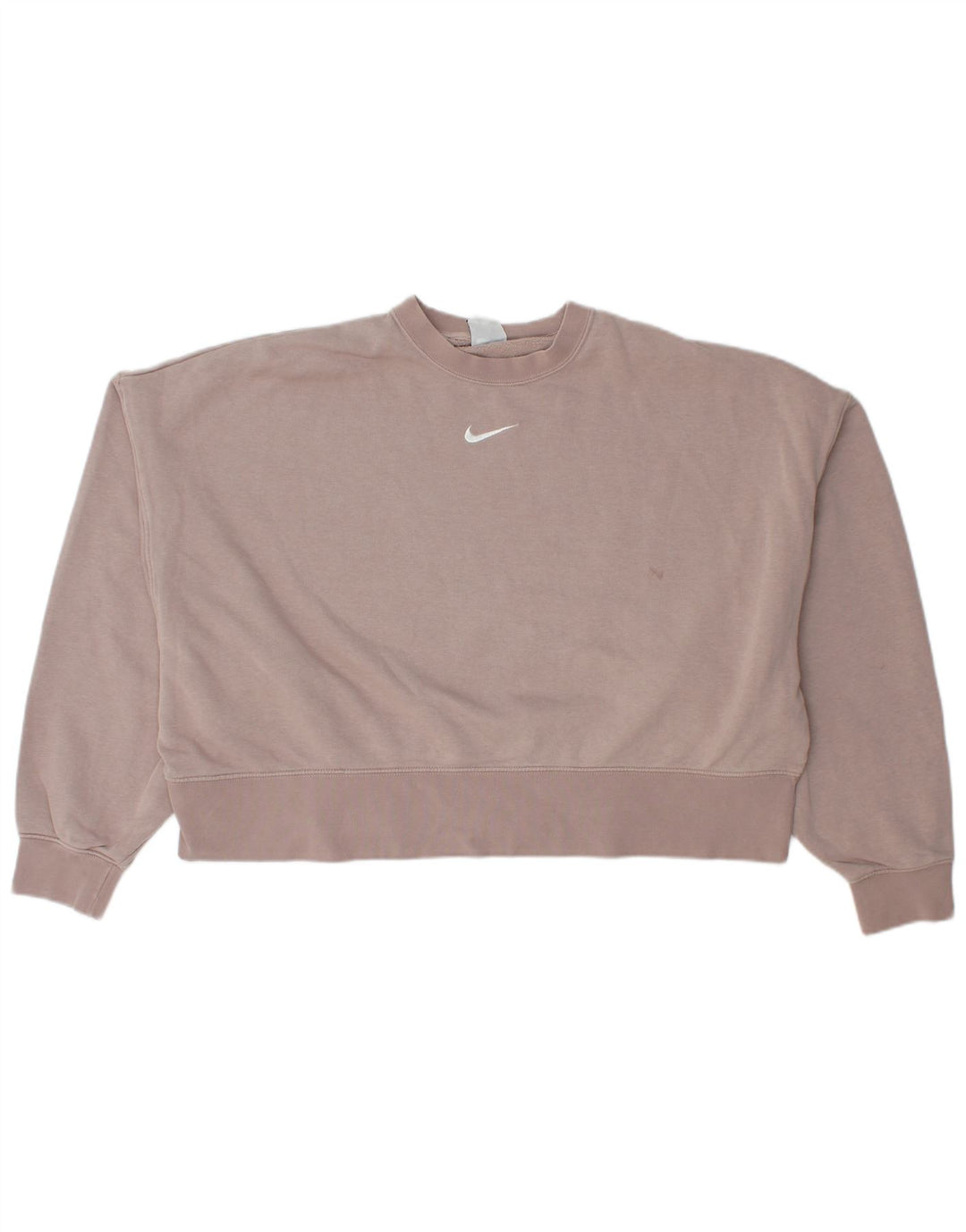 Nike - Sudadera corta extragrande para mujer, talla 40, algodón rosa mediano