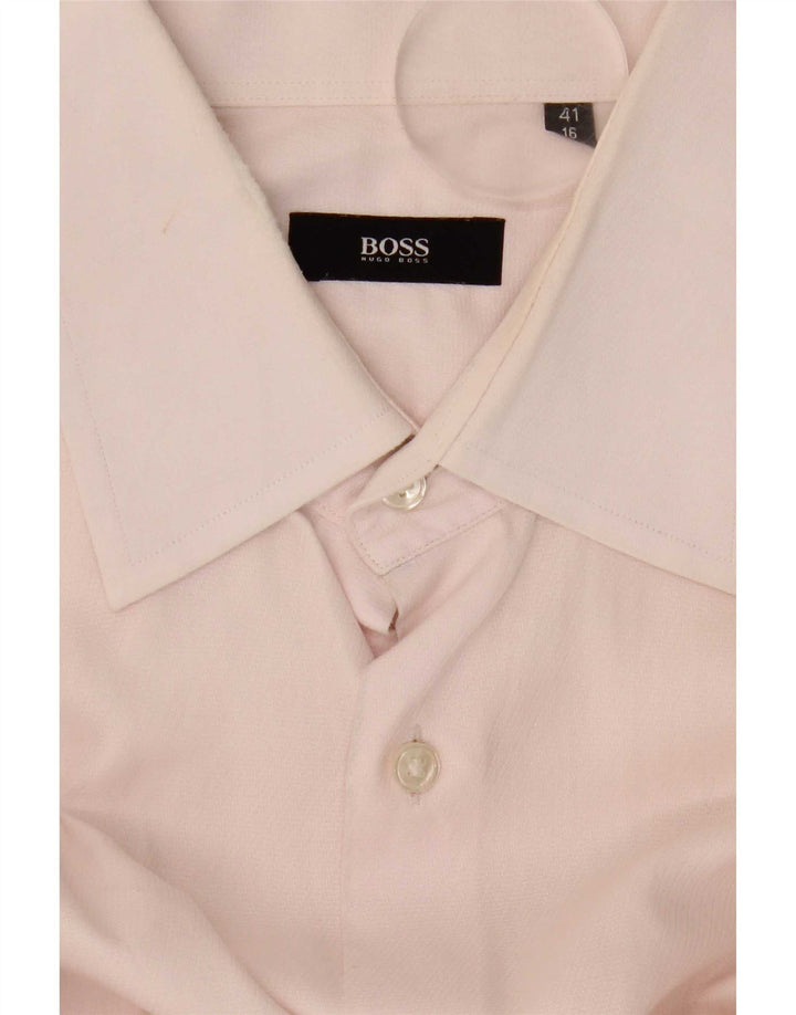 Hugo Boss Camisa formal para hombre Talla 41 16 Grande Rosa