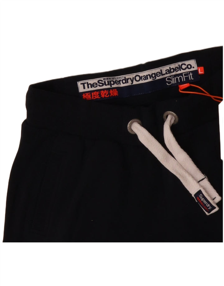 Superdry Pantalones de chándal para mujer Joggers UK 44 Large Azul marino Algodón
