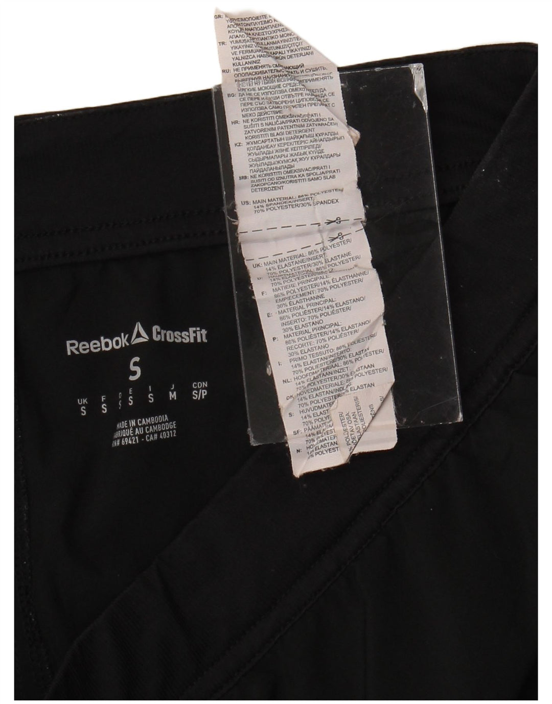 Reebok - Pantalones cortos deportivos para hombre, talla pequeña, poliéster negro