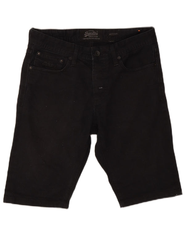 Superdry Mens Officer Denim Shorts Medium W32 Azul marino Algodón