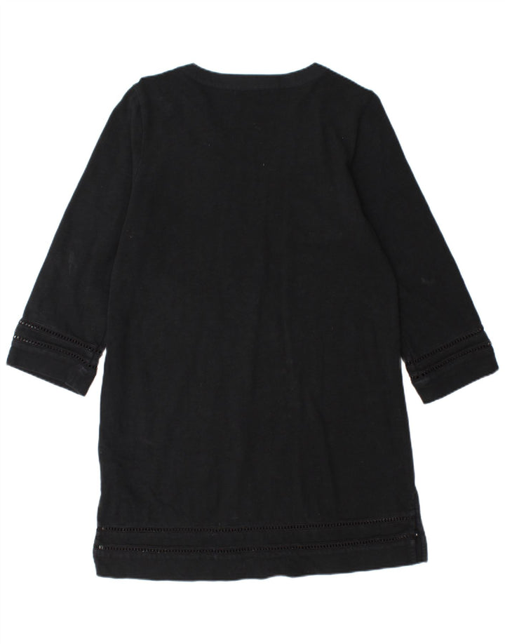 J. Crew Vestido túnica de manga 3/4 para mujer UK 44 Mediano Algodón negro