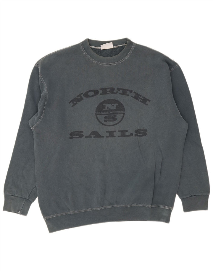 North Sails Hombre Sudadera Gráfica Jumper Azul Medio