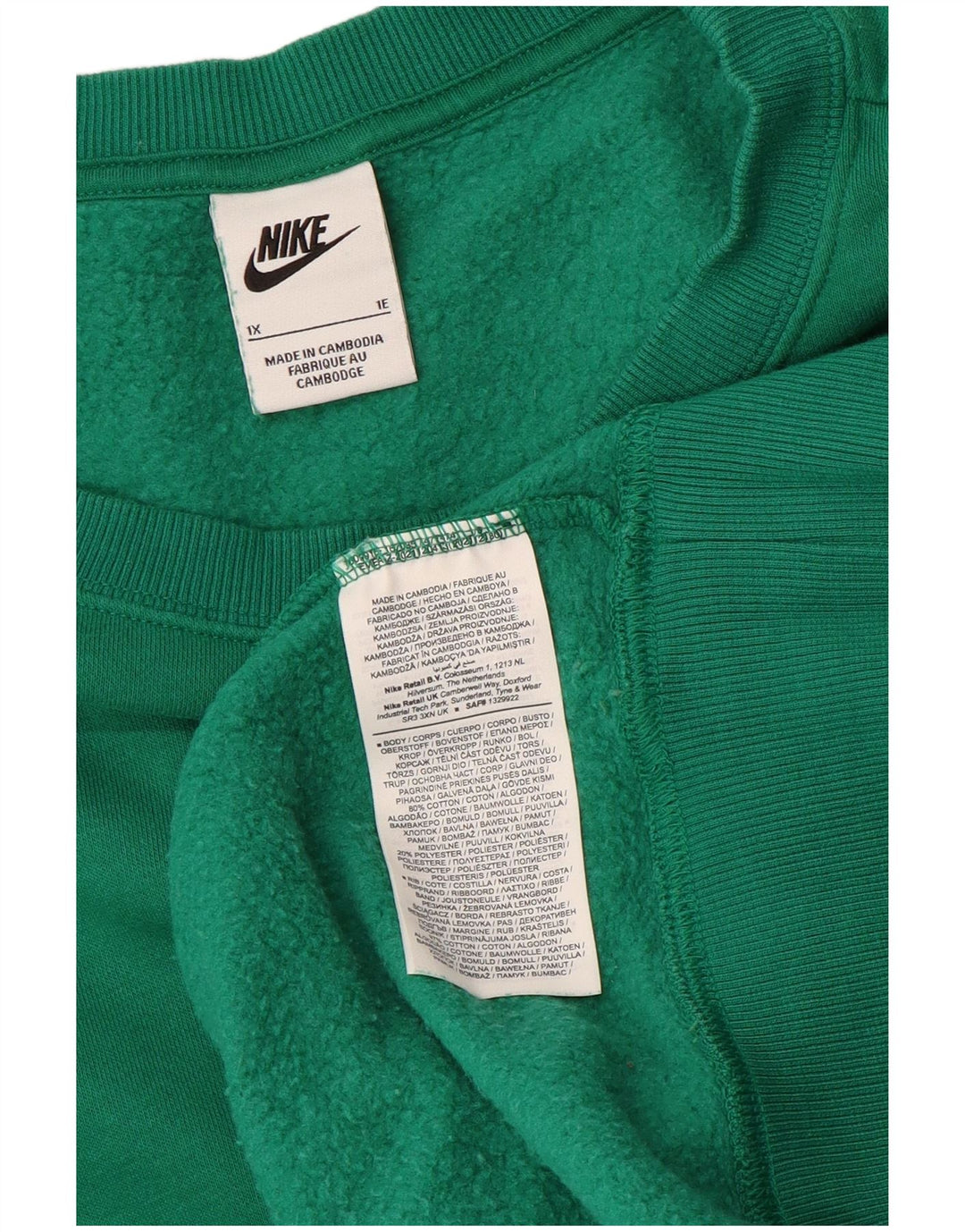 NIKE Sudadera con capucha para hombre Jumper XL Algodón verde