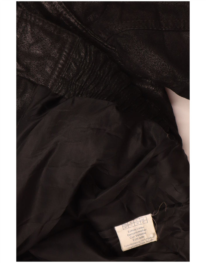 VINTAGE Chaqueta de cuero para hombre Reino Unido 40 Cuero de bloque de color negro grande