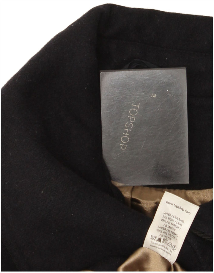 Topshop Abrigo para mujer UK 44 Lana azul marino mediana