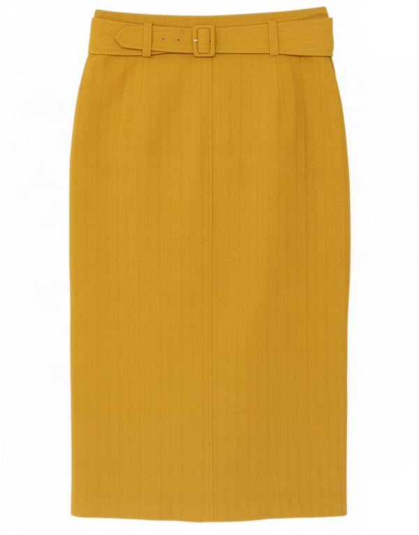Marks & Spencer Falda midi para mujer UK 12 Medium W30 Poliéster amarillo