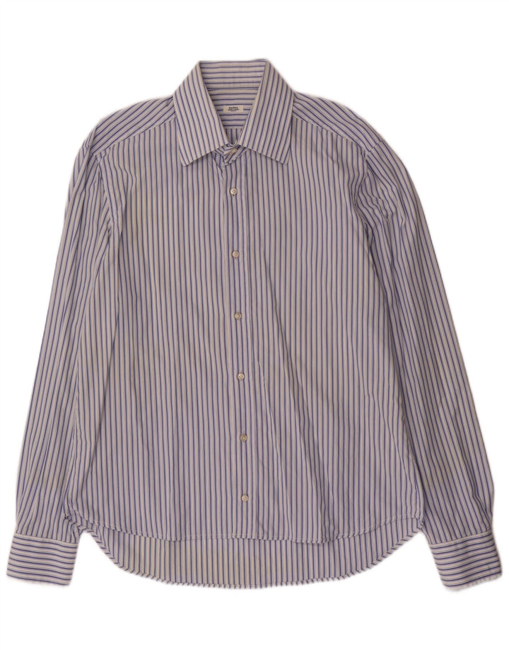 Camisa Barba Hombre Talla 17 XL Rayas Azules