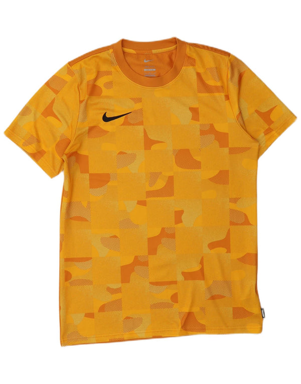 Nike Camiseta Dri Fit Slim Fit para hombre Top grande poliéster geométrico amarillo
