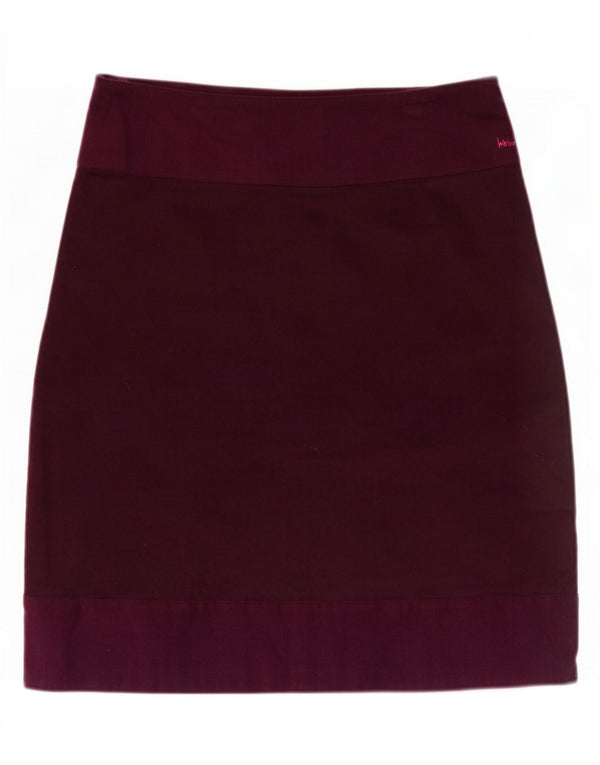 Weird Fish Falda de pana para mujer UK 12 Medium W34 Algodón burdeos