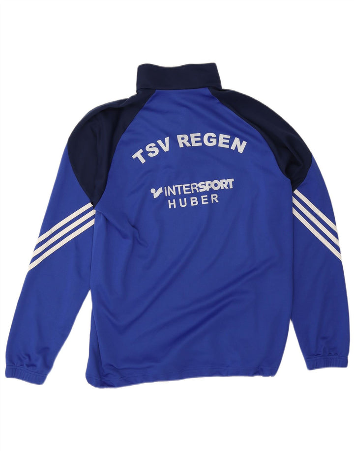 Adidas Hombre Camiseta De Chándal Con Gráfico Y Cuello Con Cremallera Grande Azul