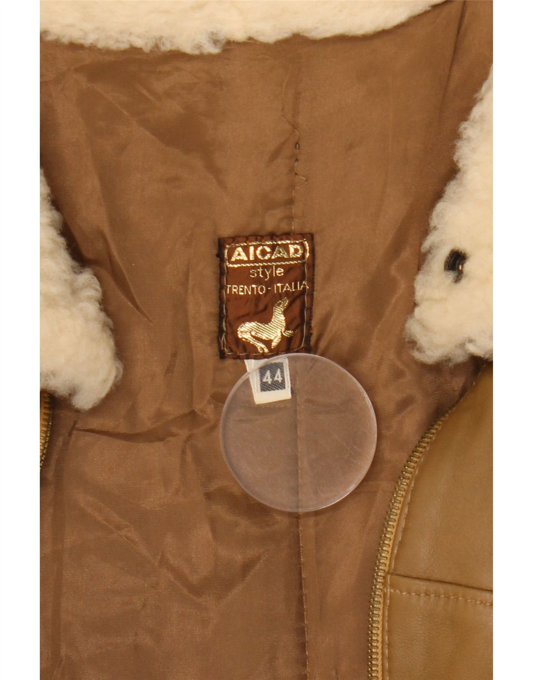 Aicad Chaqueta De Piel Extragrande Mujer IT 44 Marrón Medio