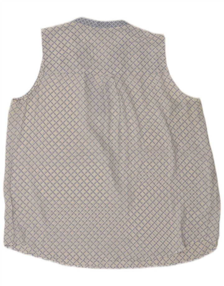 Marks & Spencer Blusa sin mangas para mujer UK 46 Grande Azul Geométrico
