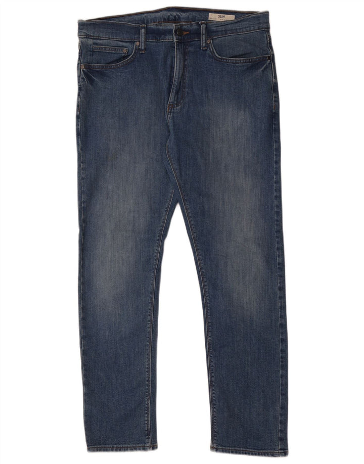 Marks & Spencer Vaqueros ajustados para hombre W34 L31 Algodón azul