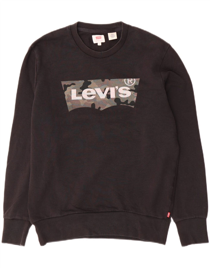 Levi's Hombre Sudadera Gráfica Jersey Pequeño Algodón Negro