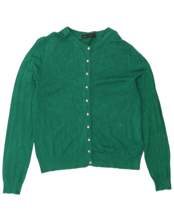 Marks & Spencer - Cárdigan para mujer, talla 40, viscosa verde medio