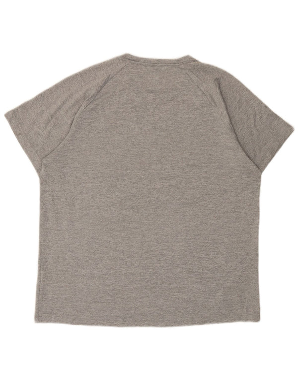 ADIDAS Camiseta Climalite para hombre Top grande gris moteado