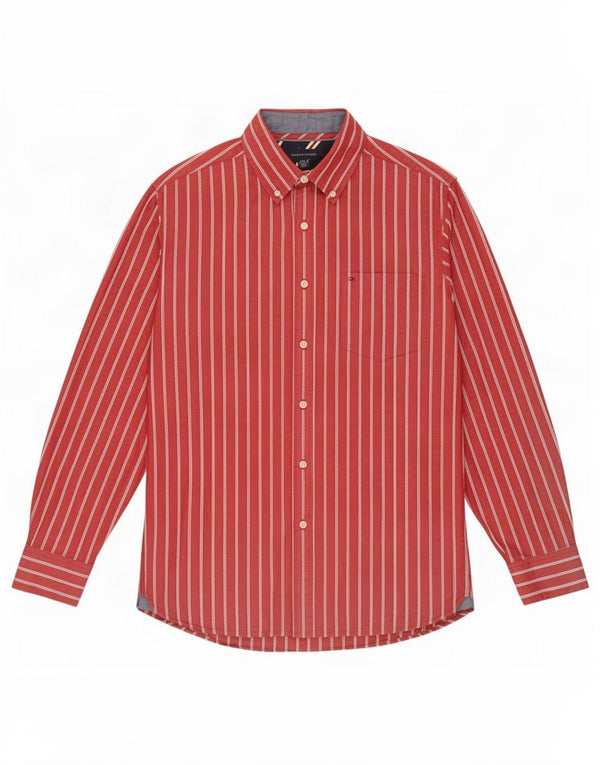 Camisa Tommy Hilfiger Hombre Algodón Rayas Rojas Medianas