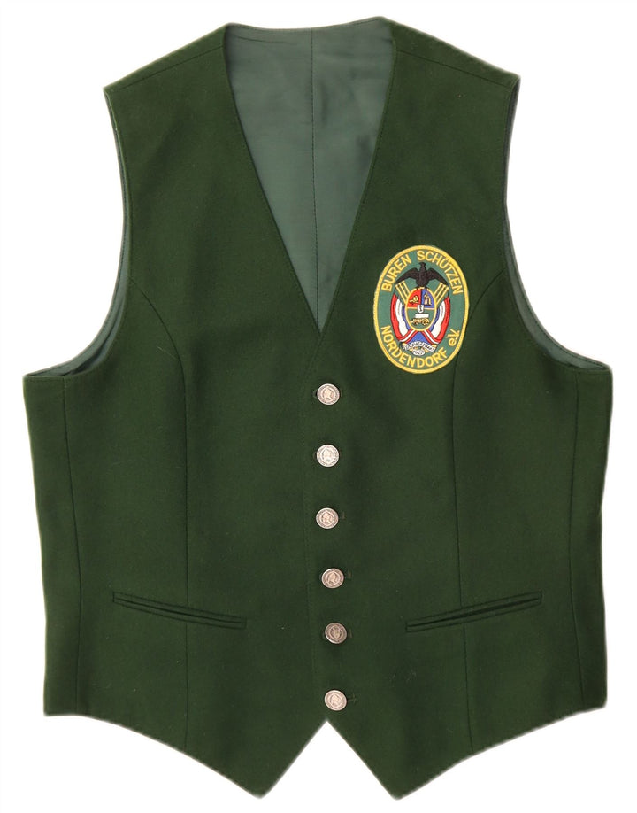 Chaleco gráfico vintage para hombre pequeño verde