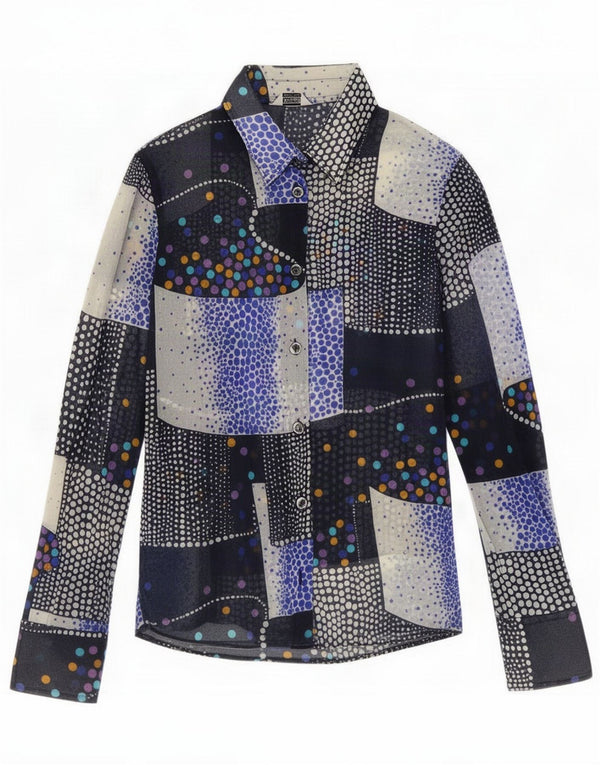 Blusa camisera vintage para mujer IT 44 Mediana Patchwork multicolor