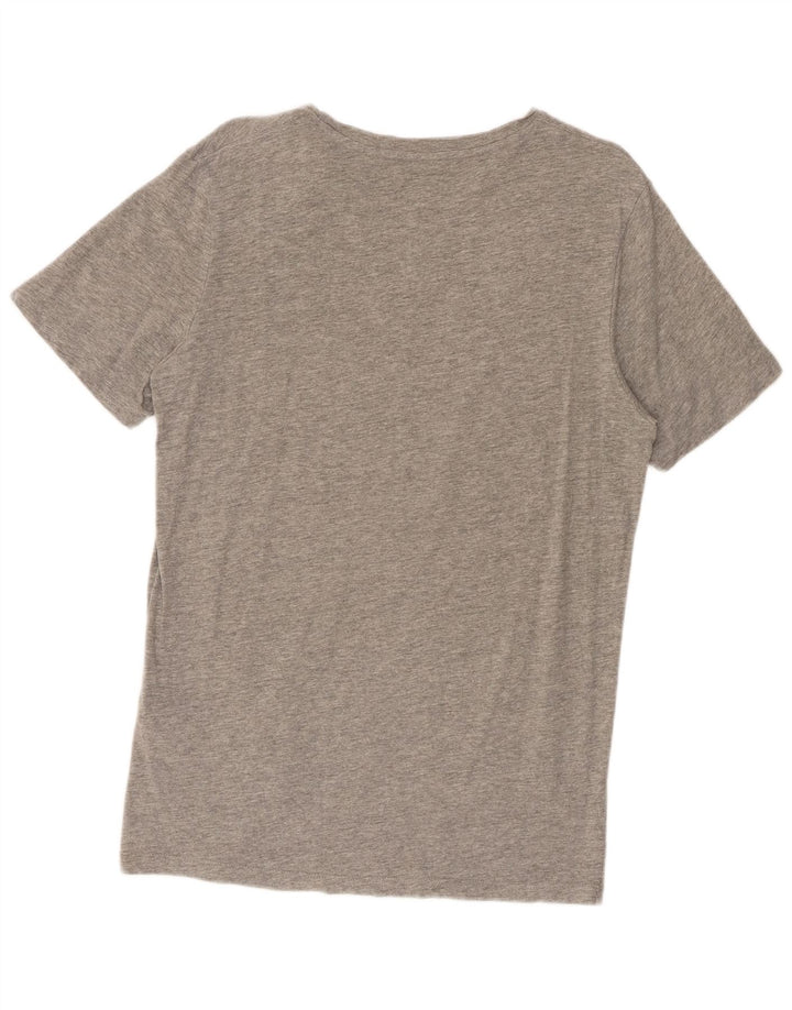 JACK & JONES Camiseta gráfica para hombre Top grande de algodón moteado gris
