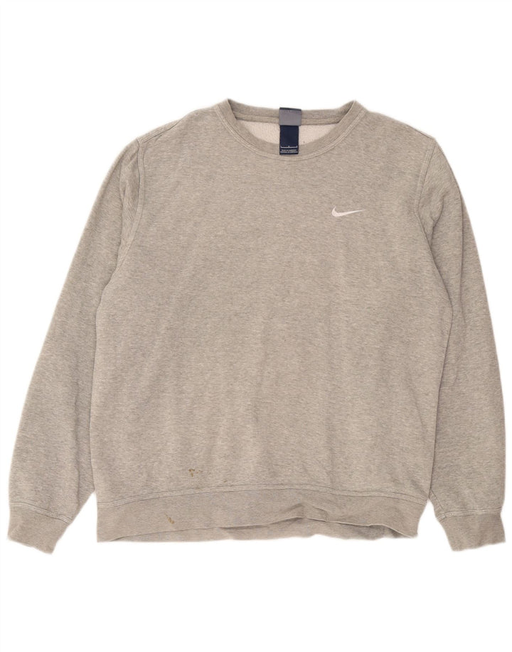 Nike - Sudadera tipo jersey para hombre, talla grande, algodón moteado gris