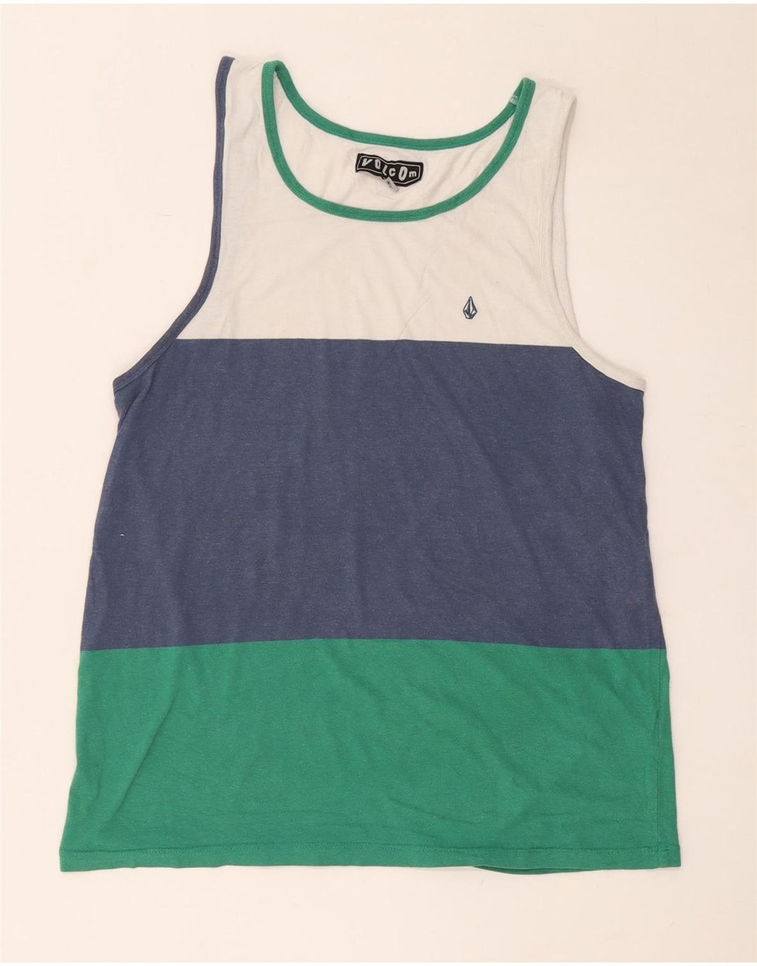 Volcom Camiseta sin mangas para hombre, tamaño mediano, multicolor, color block