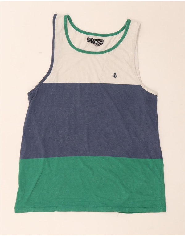 Volcom Camiseta sin mangas para hombre, tamaño mediano, multicolor, color block
