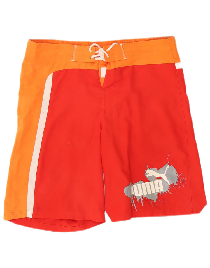 Puma Bañador con estampado gráfico y bloques de color rojo mediano para hombre