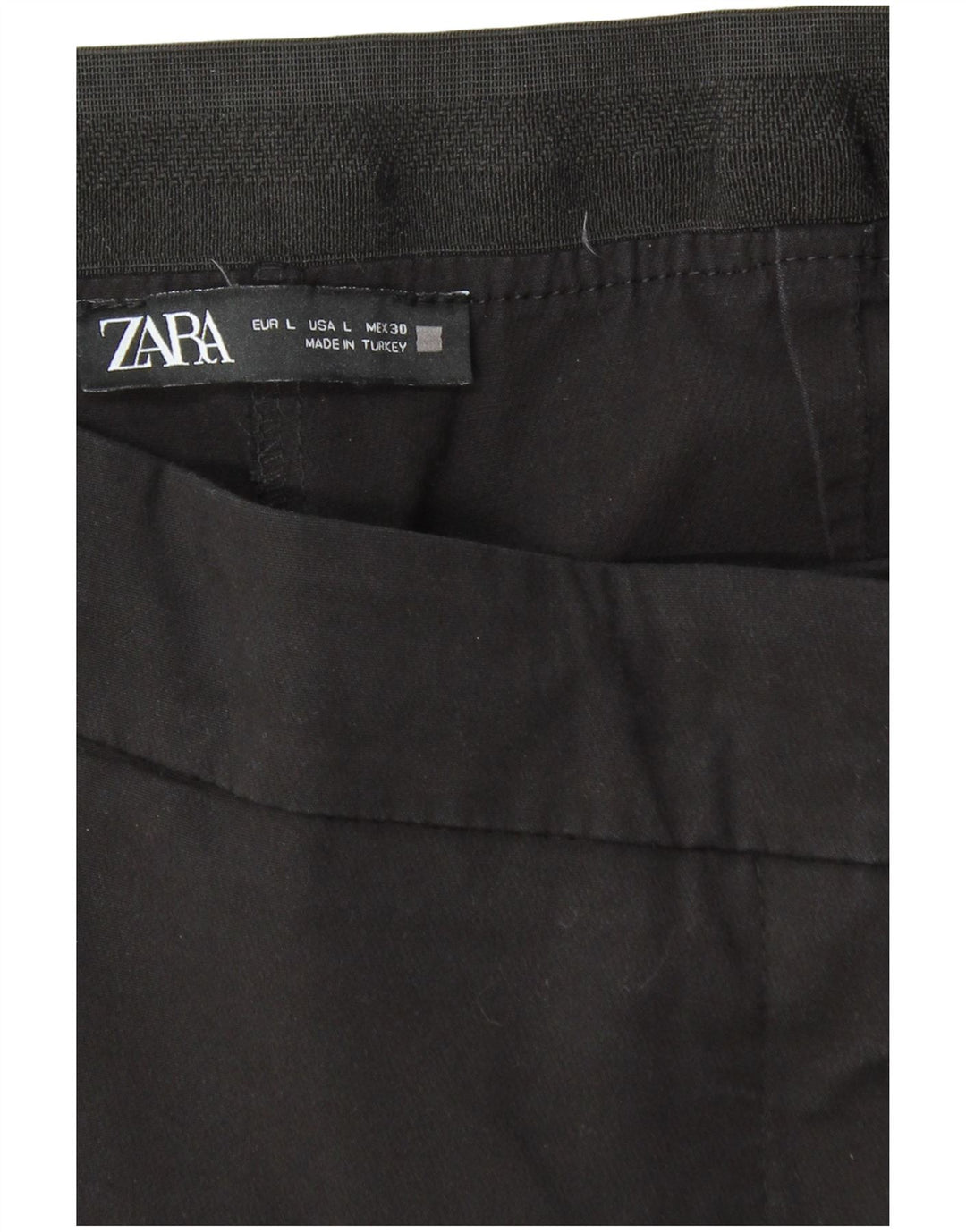 ZARA Mujer Pantalón Casual Slim Large W32 L26 Negro