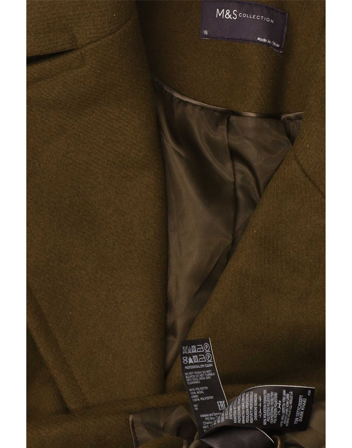 Marks & Spencer Chaquetón para Mujer UK 40 XL Poliéster Caqui